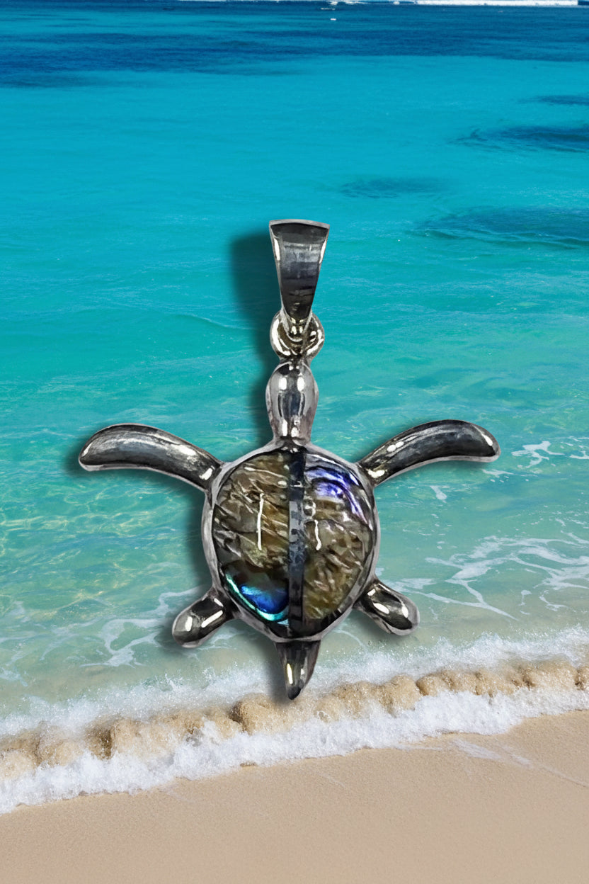 925 Sterling Silver Turtle With Chestnut Shell