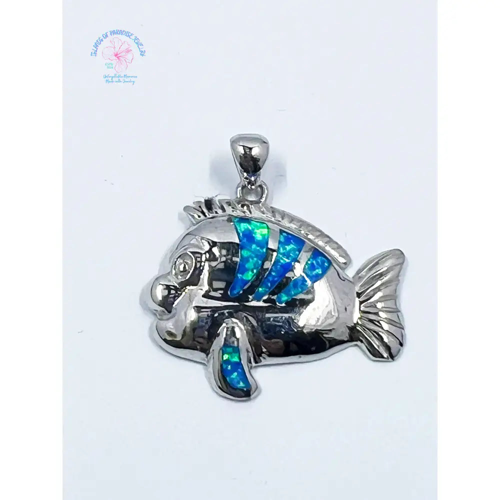 925 Sterling Sliver Opal Flounder Fish