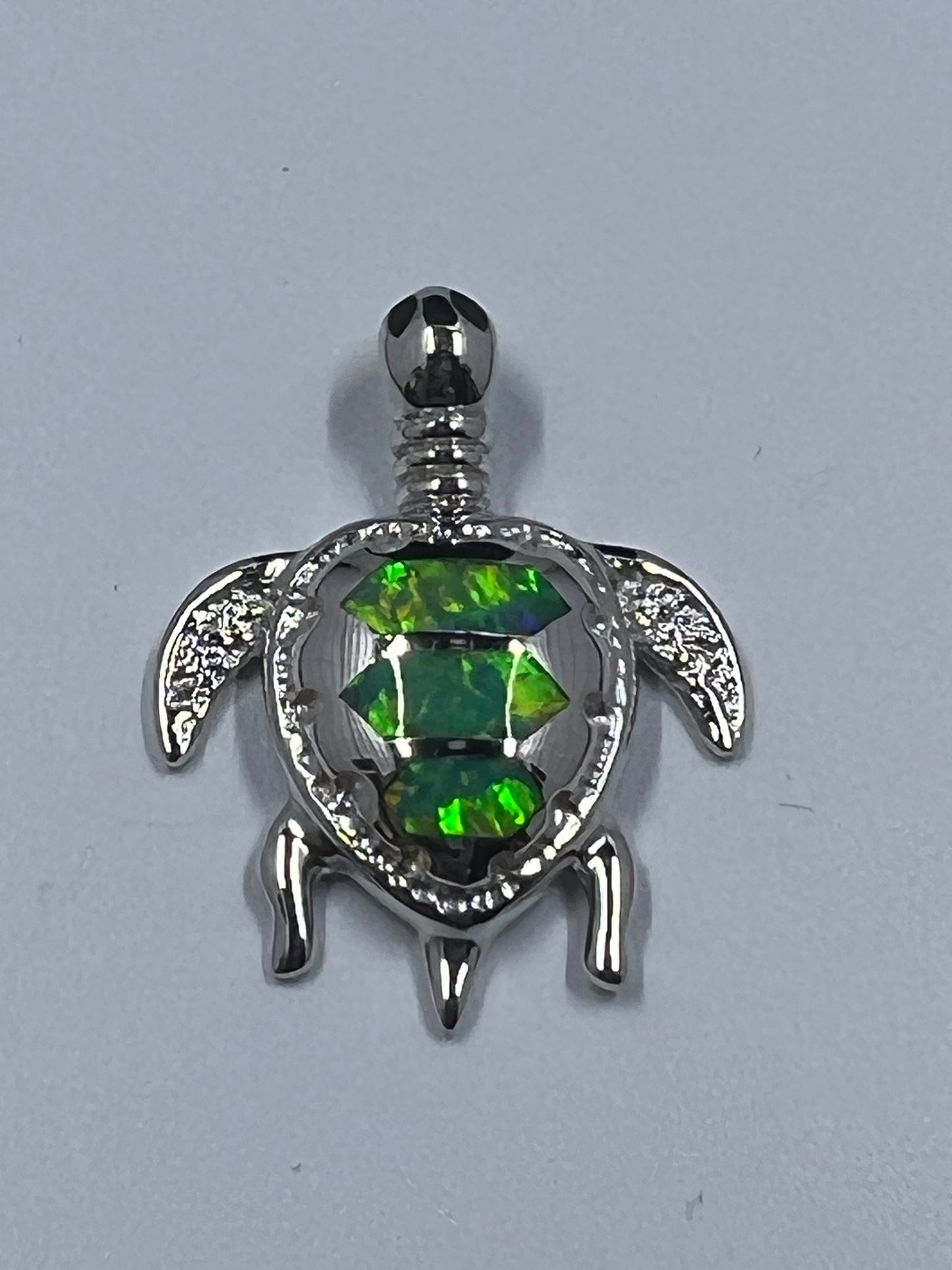 925 Sterling Silver Turtle with Green Shell