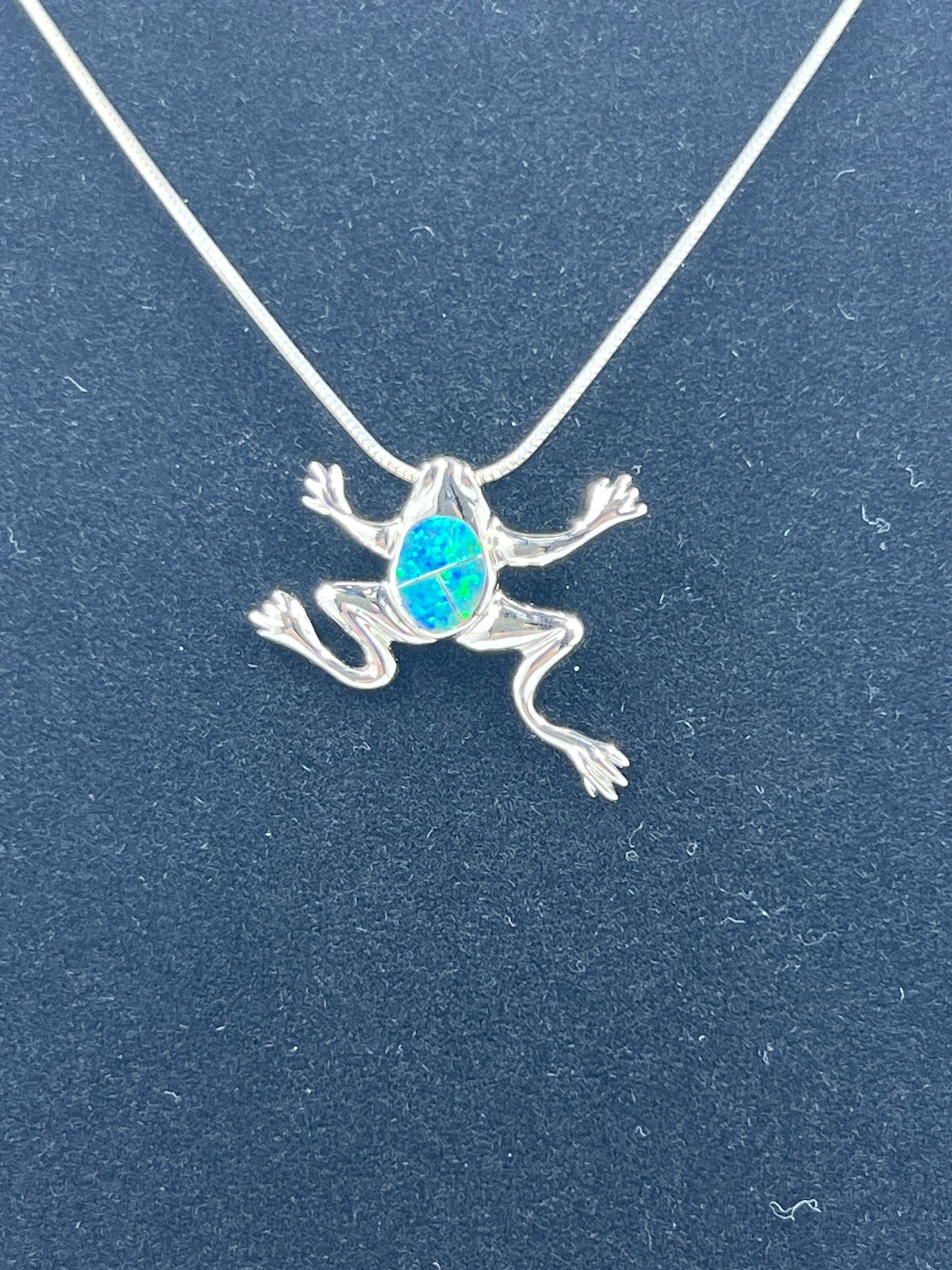 925 Sterling Silver Opal Leaping Frog