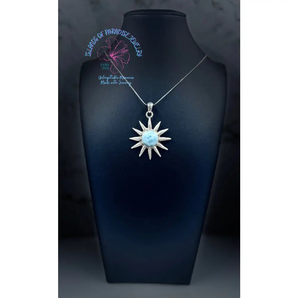 Larimar Large Sun Pendant