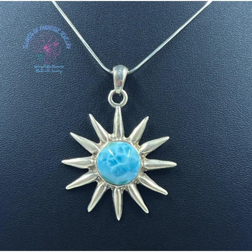 Larimar Large Sun Pendant