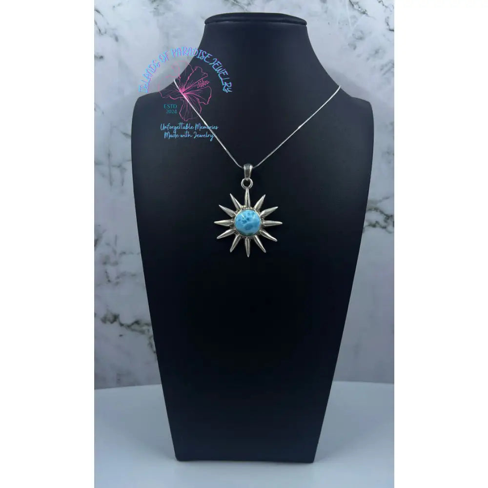 Larimar Large Sun Pendant
