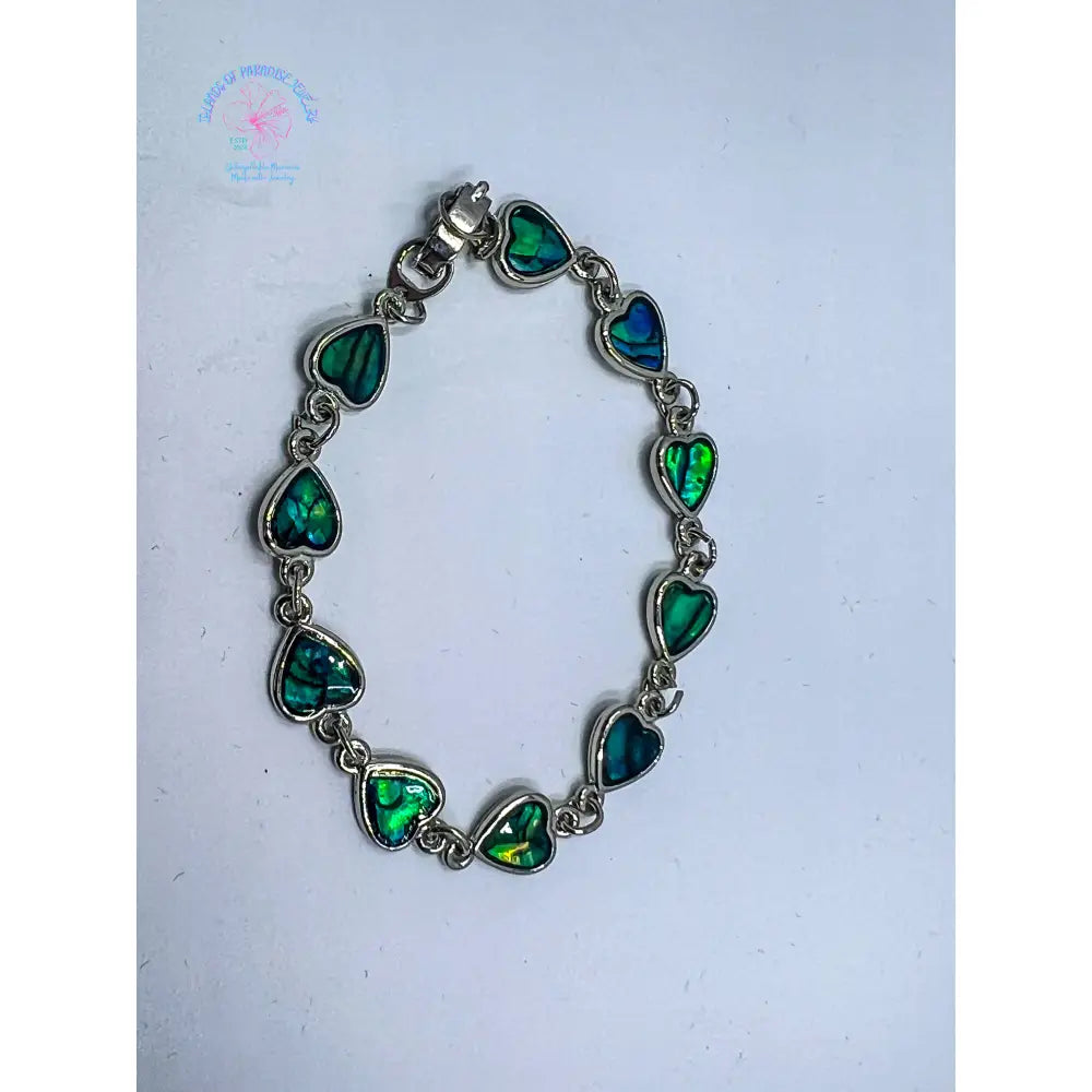 Sterling Silver Abalone Heart Bracelet