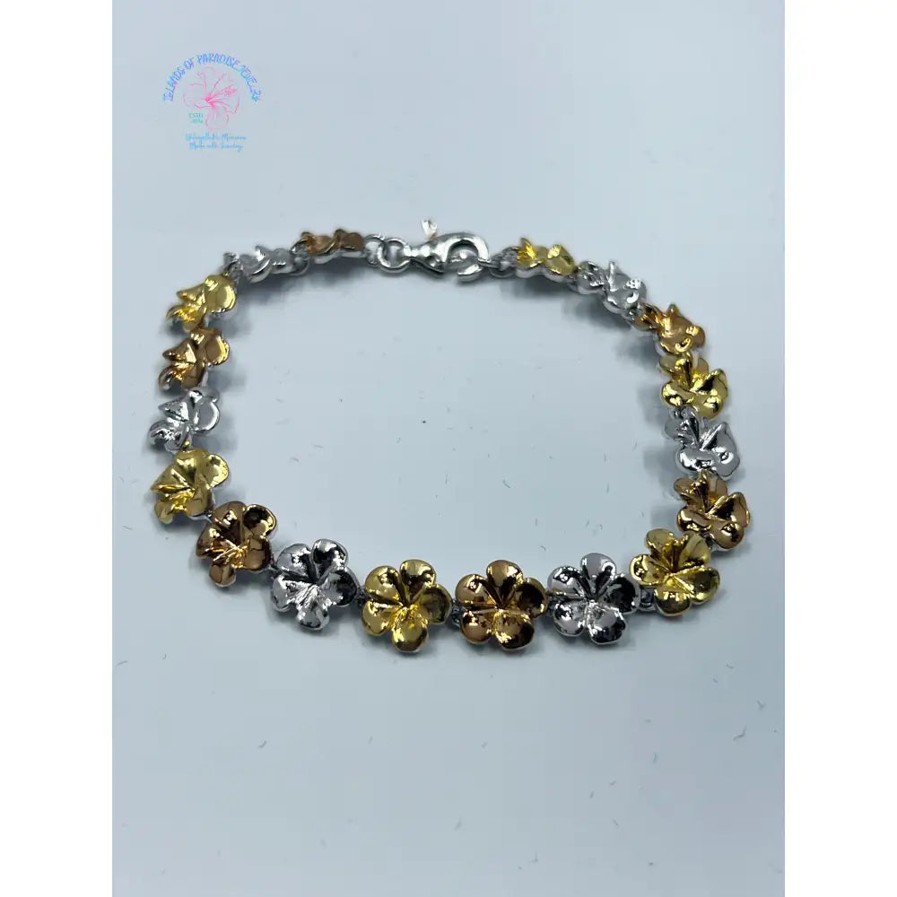 Sterling Silver Multi Metal Colored Bracelet