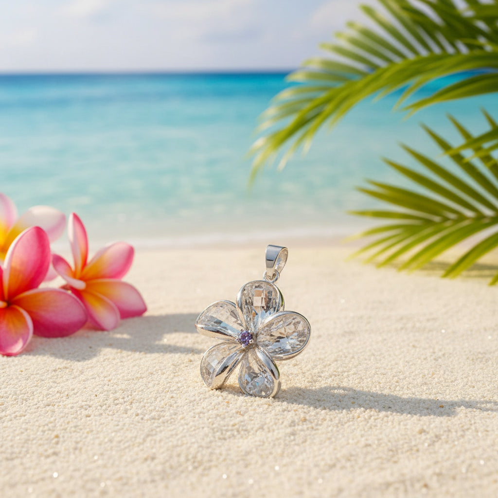 Sterling Silver White Flower