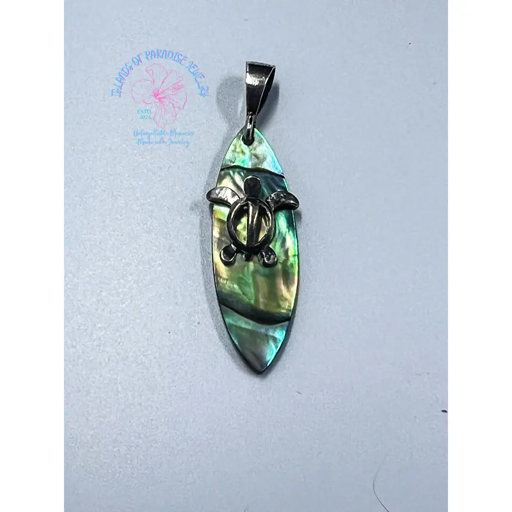 Surfboard Pendant Made With Abalone Shell