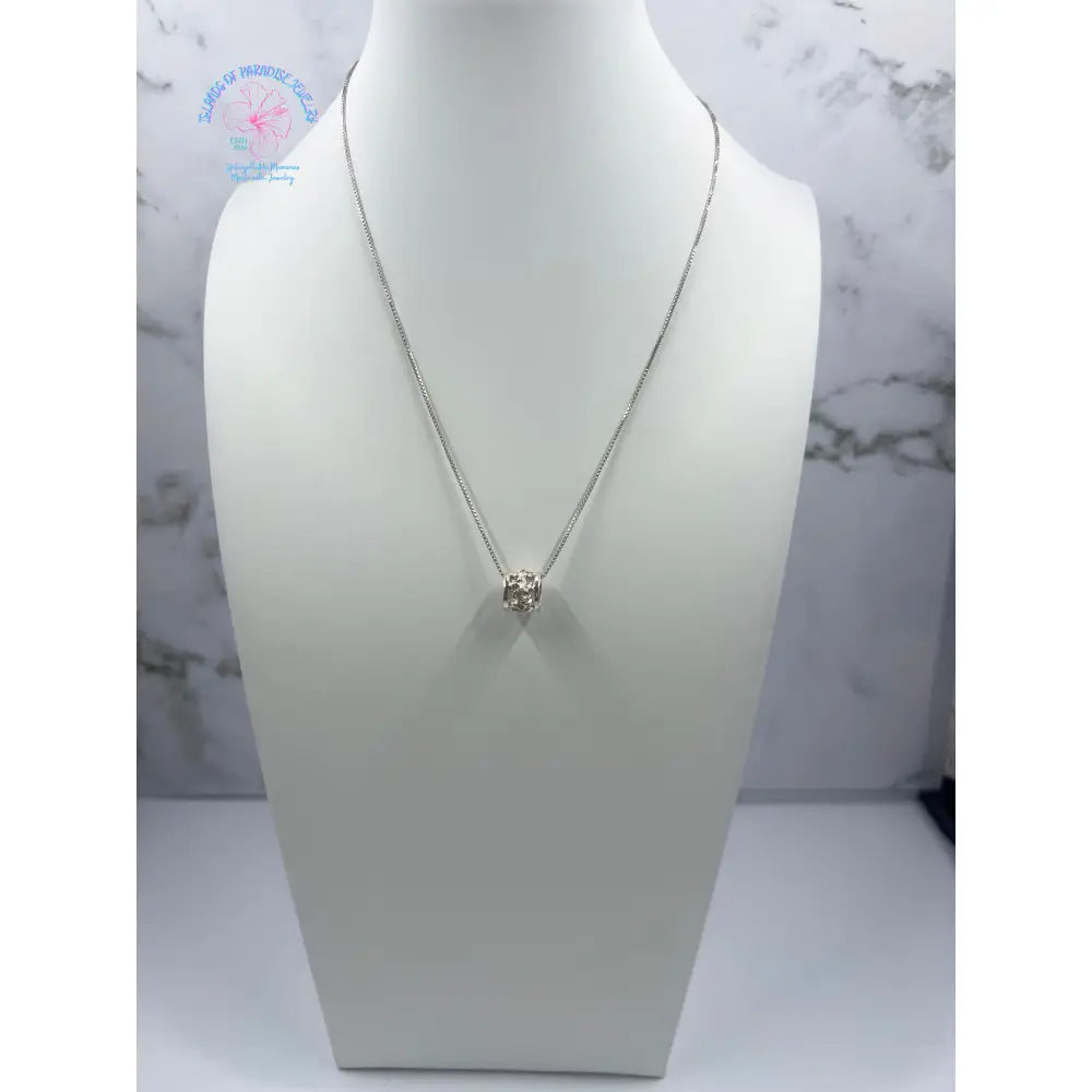 925 Sterling Silver Hawaiian Barrel Pendant Necklace