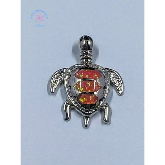 925 Sterling Silver Turtle With Orange Shell