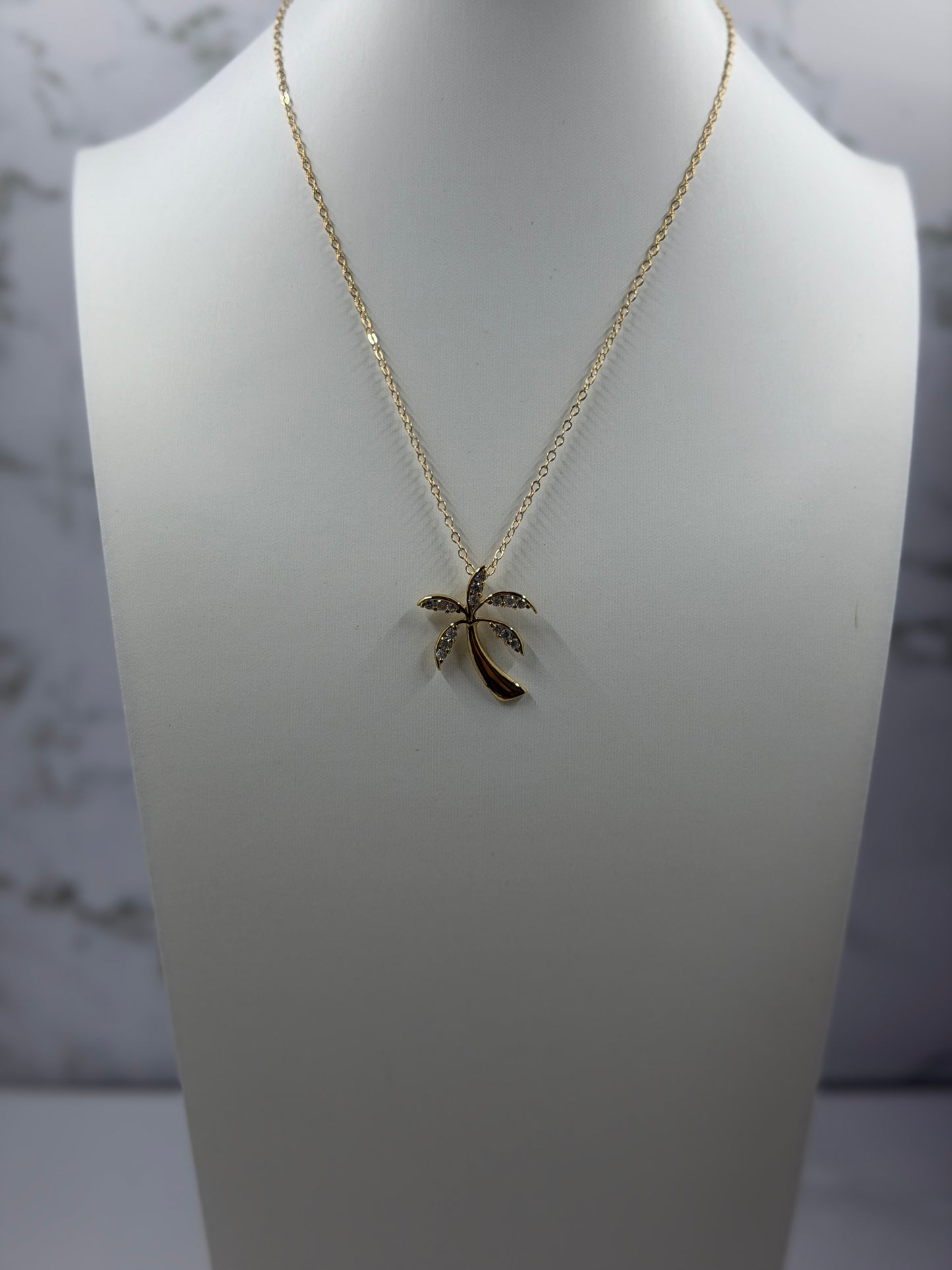 925 Sterling Silver Palm Tree in Gold Finish