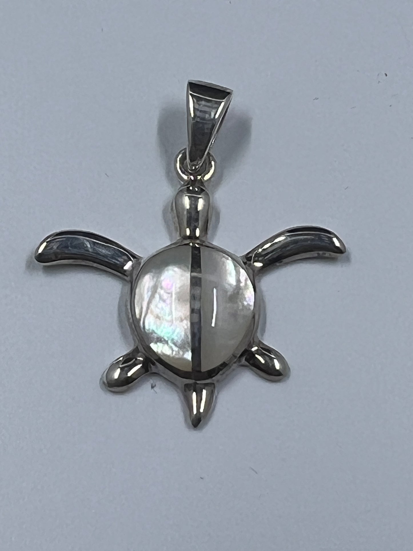 925 Sterling Silver Turtle with White Shell