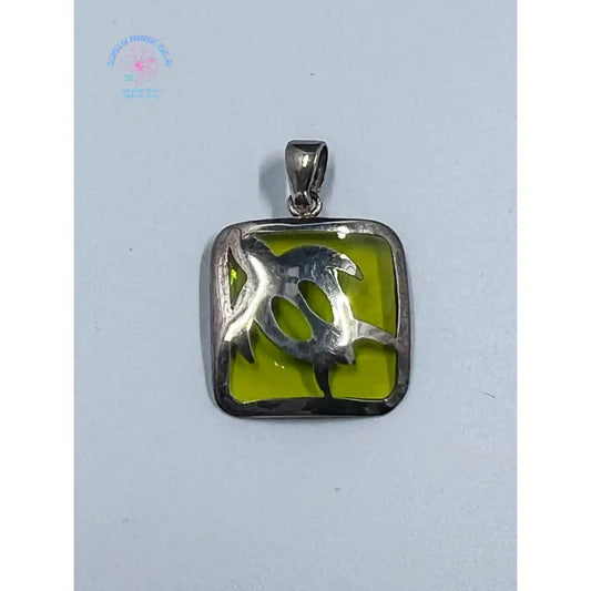 Sterling Silver Square Turtle Pendant