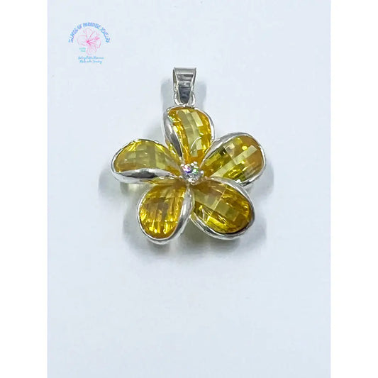 Sterling Silver Yellow Flower