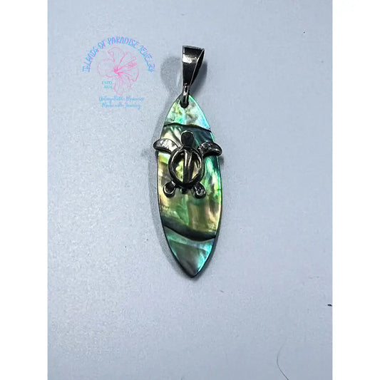 Surfboard Pendant Made With Abalone Shell